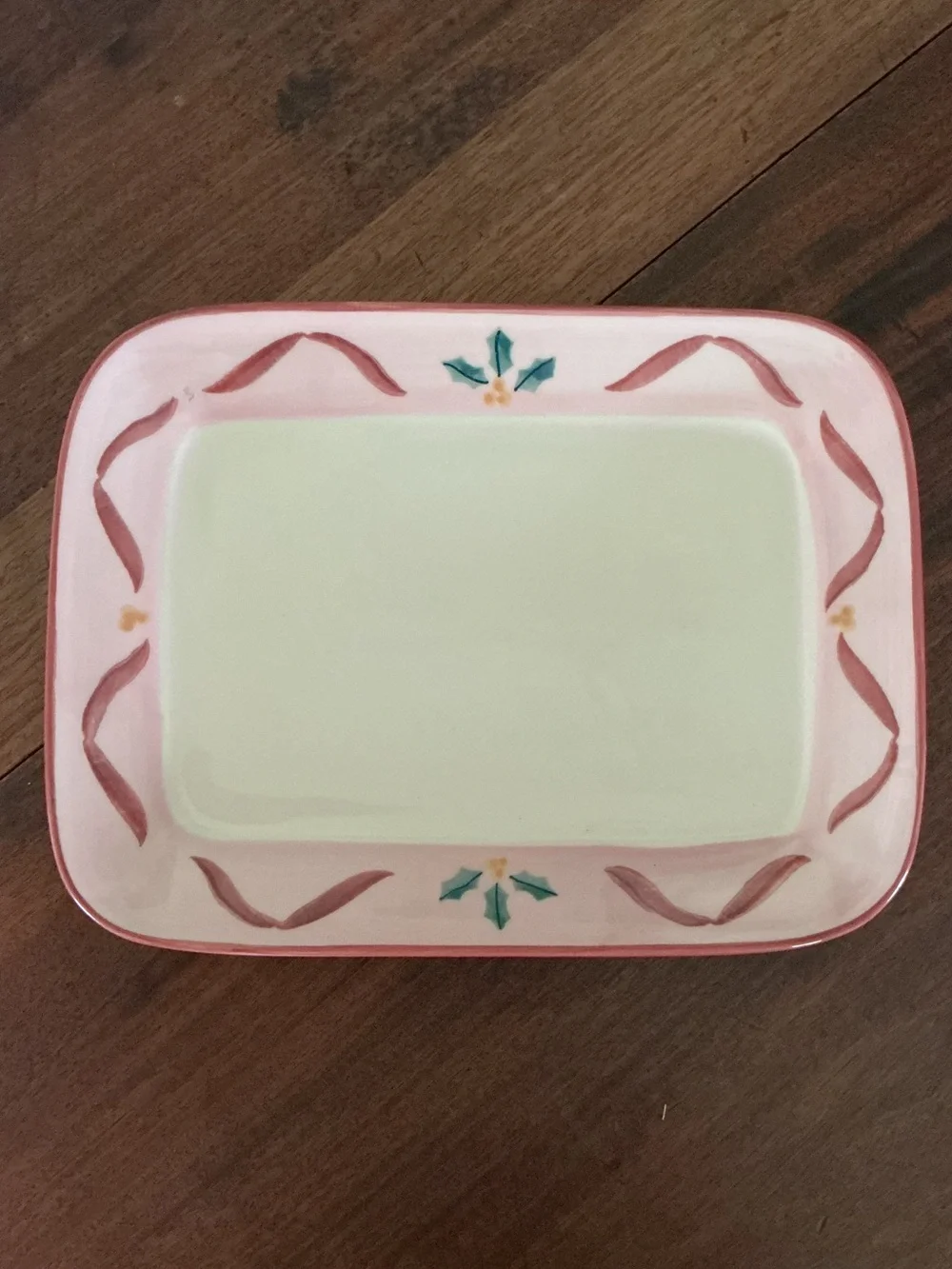 Hartstone Pottery Christmas Platter Candy Ribbon 1995